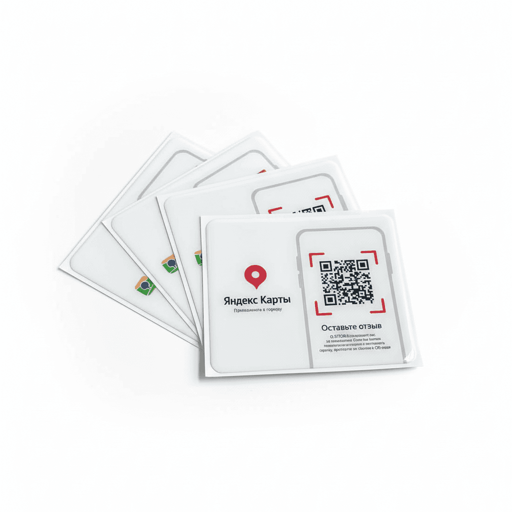 3D-наклейка с QR-кодом для отзыва на Яндекс Картах с эпоксидной заливкой